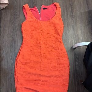 Eclipse Textured Orange Mini Dress